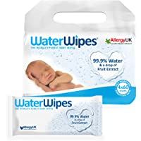 WaterWipes Toallitas para Pieles Sensible de Bebé- 99.9% agua purificada- 60 Unidad (Paquete de 4)